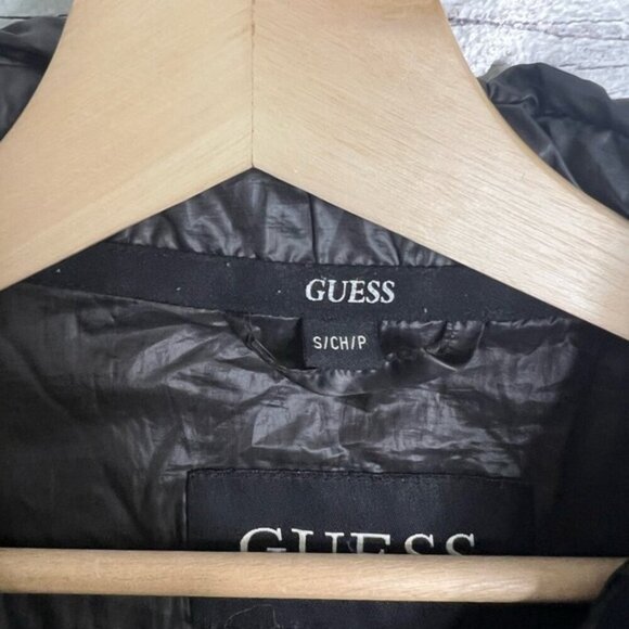 Guess Quilted Lightweight Puffer Coat black brown size small - Picture 6 of 9